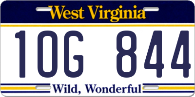 WV license plate 1OG844