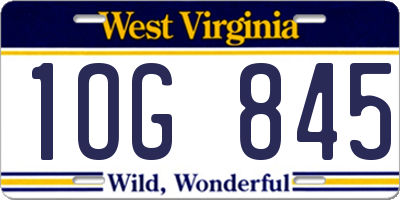 WV license plate 1OG845