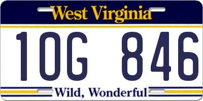 WV license plate 1OG846