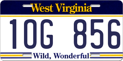 WV license plate 1OG856