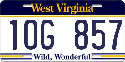 WV license plate 1OG857