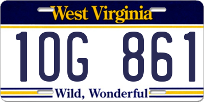 WV license plate 1OG861
