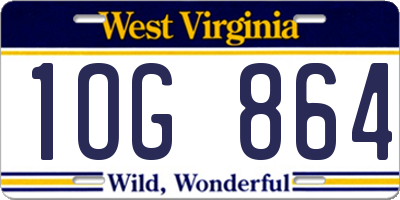 WV license plate 1OG864