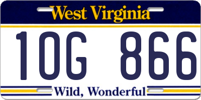 WV license plate 1OG866