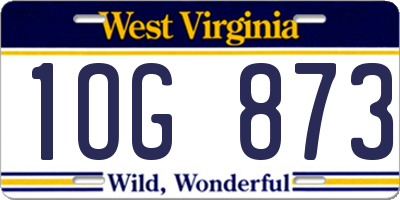 WV license plate 1OG873