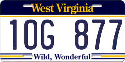 WV license plate 1OG877