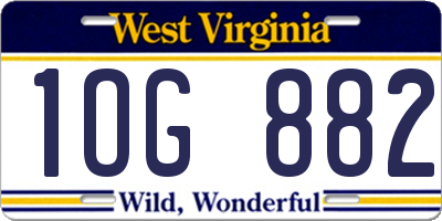 WV license plate 1OG882