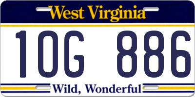 WV license plate 1OG886