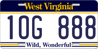 WV license plate 1OG888