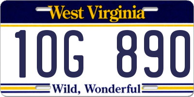 WV license plate 1OG890