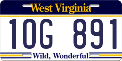 WV license plate 1OG891
