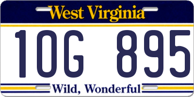 WV license plate 1OG895