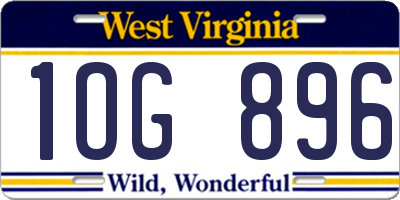 WV license plate 1OG896