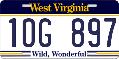 WV license plate 1OG897