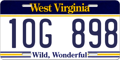 WV license plate 1OG898