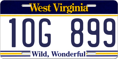 WV license plate 1OG899
