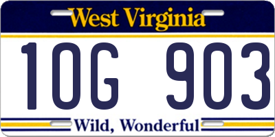 WV license plate 1OG903