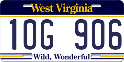 WV license plate 1OG906