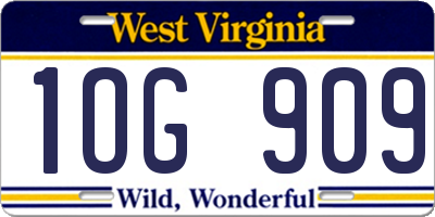 WV license plate 1OG909