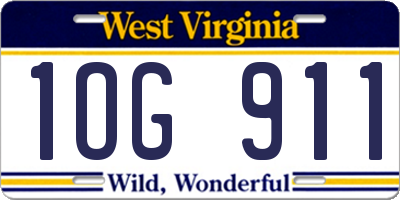 WV license plate 1OG911