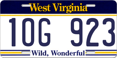 WV license plate 1OG923