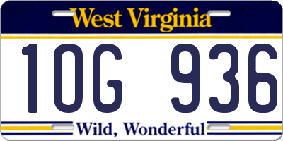 WV license plate 1OG936