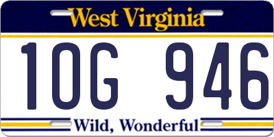 WV license plate 1OG946