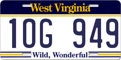 WV license plate 1OG949