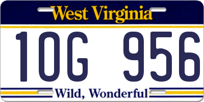 WV license plate 1OG956