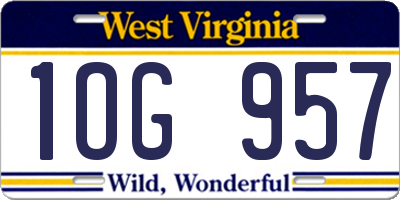 WV license plate 1OG957