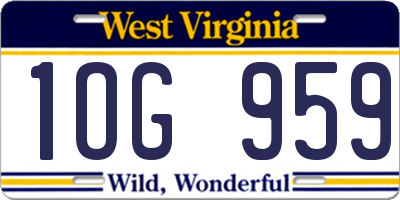 WV license plate 1OG959