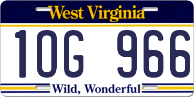 WV license plate 1OG966