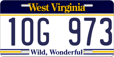 WV license plate 1OG973