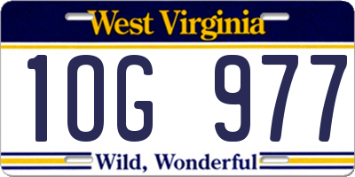 WV license plate 1OG977