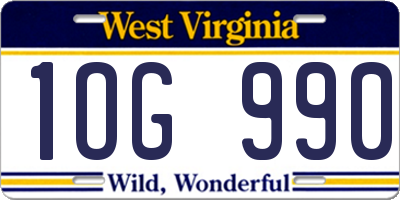 WV license plate 1OG990