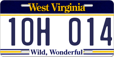 WV license plate 1OH014