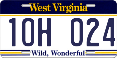 WV license plate 1OH024