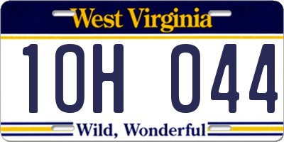 WV license plate 1OH044