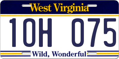 WV license plate 1OH075