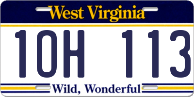 WV license plate 1OH113