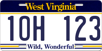 WV license plate 1OH123