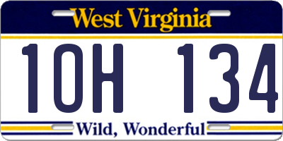 WV license plate 1OH134