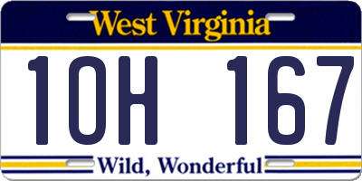 WV license plate 1OH167