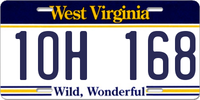 WV license plate 1OH168