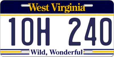 WV license plate 1OH240