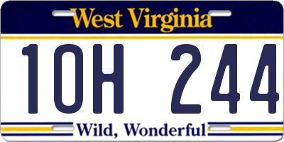 WV license plate 1OH244