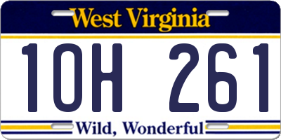 WV license plate 1OH261