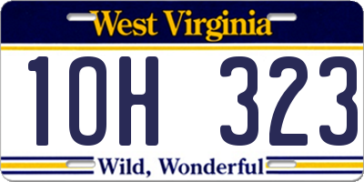 WV license plate 1OH323