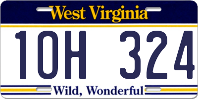 WV license plate 1OH324