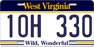 WV license plate 1OH330